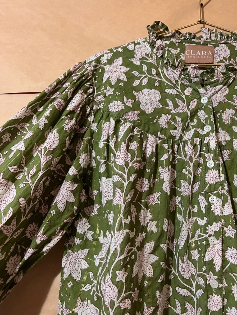 CLARA Olive Green Floral Maxi Skirt - Picture 5 of 15
